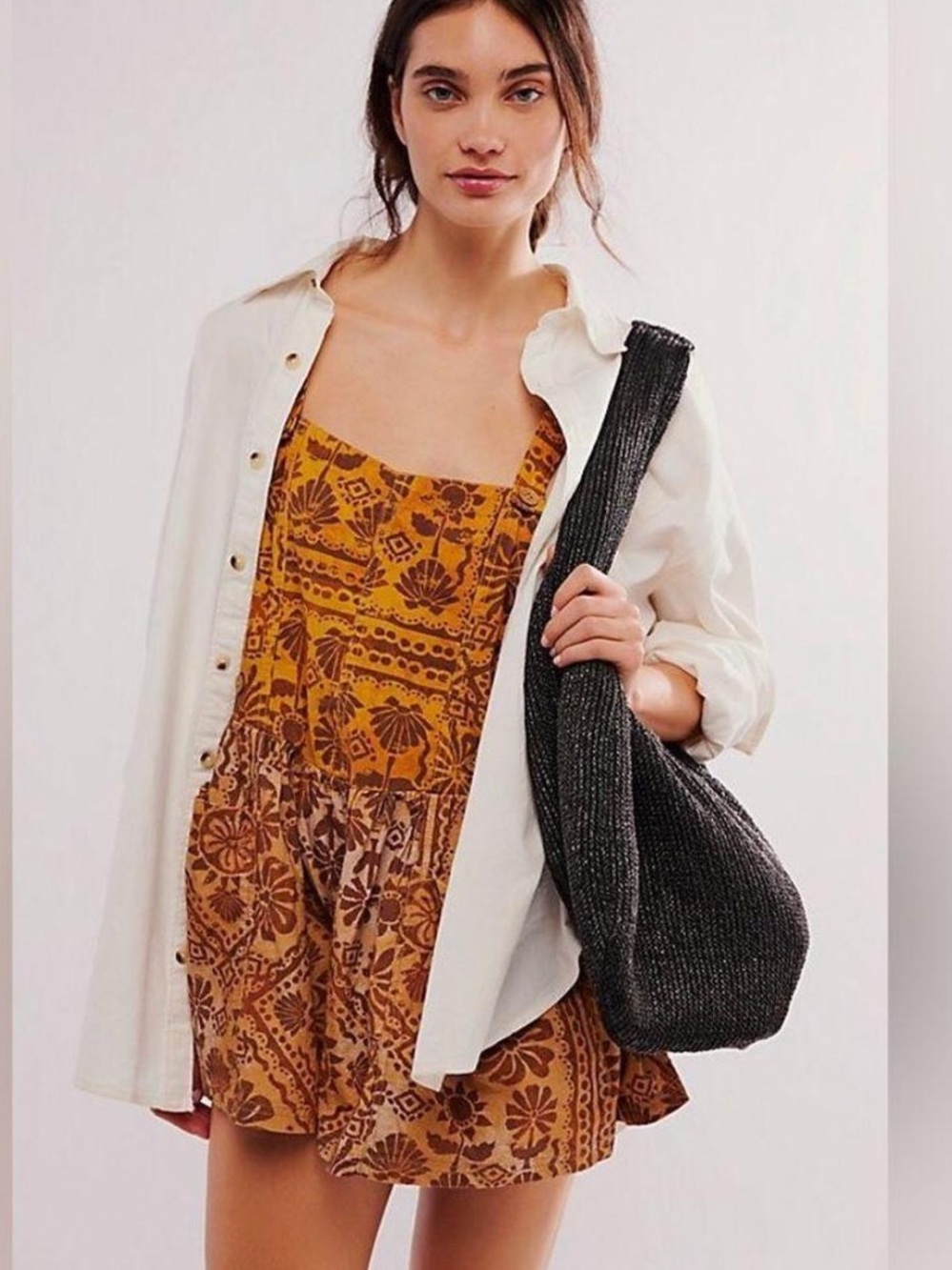 NWT Free People Palm Bay Printed Shortalls romper S
